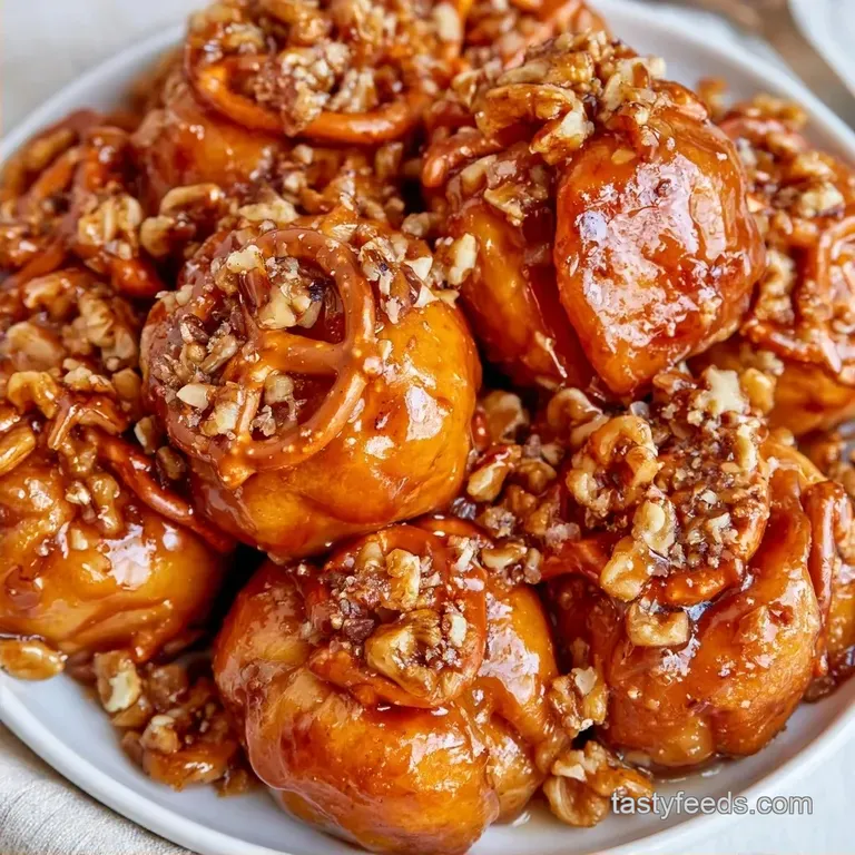 Caramel Apple Bites with Crushed Pretzels