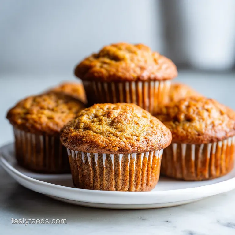A single, moist banana muffin, split open to reveal a soft, fluffy interior, presented on a white plate with a pat of butter.
