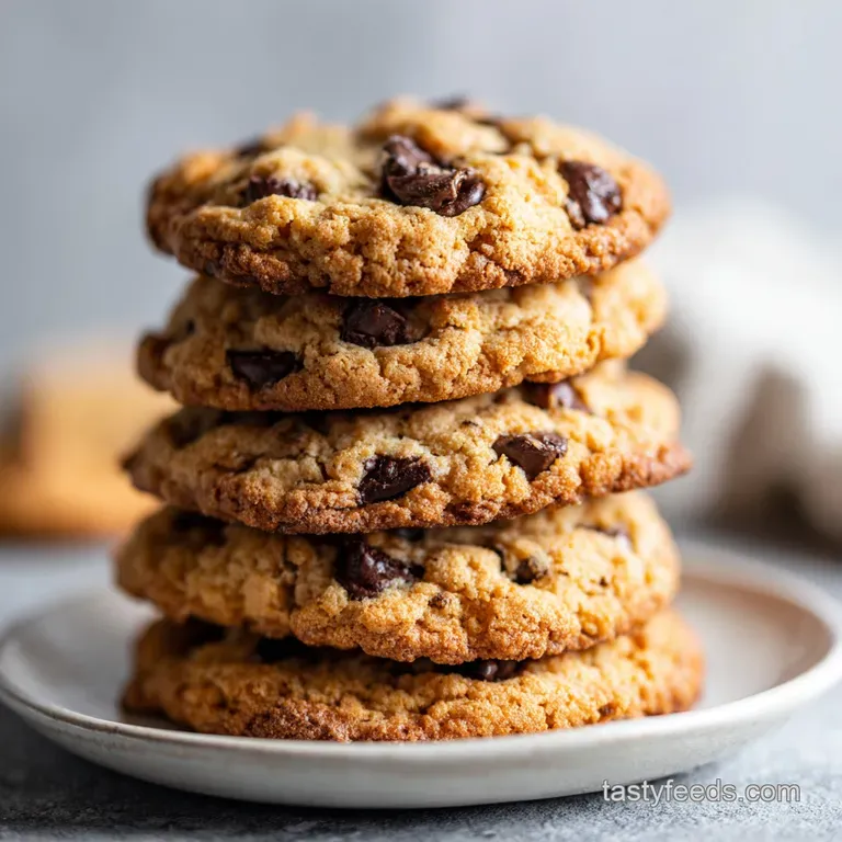 Stack of warm, golden cookies with gooey condensed milk, presented on a rustic wooden board dusted with powdered sugar.