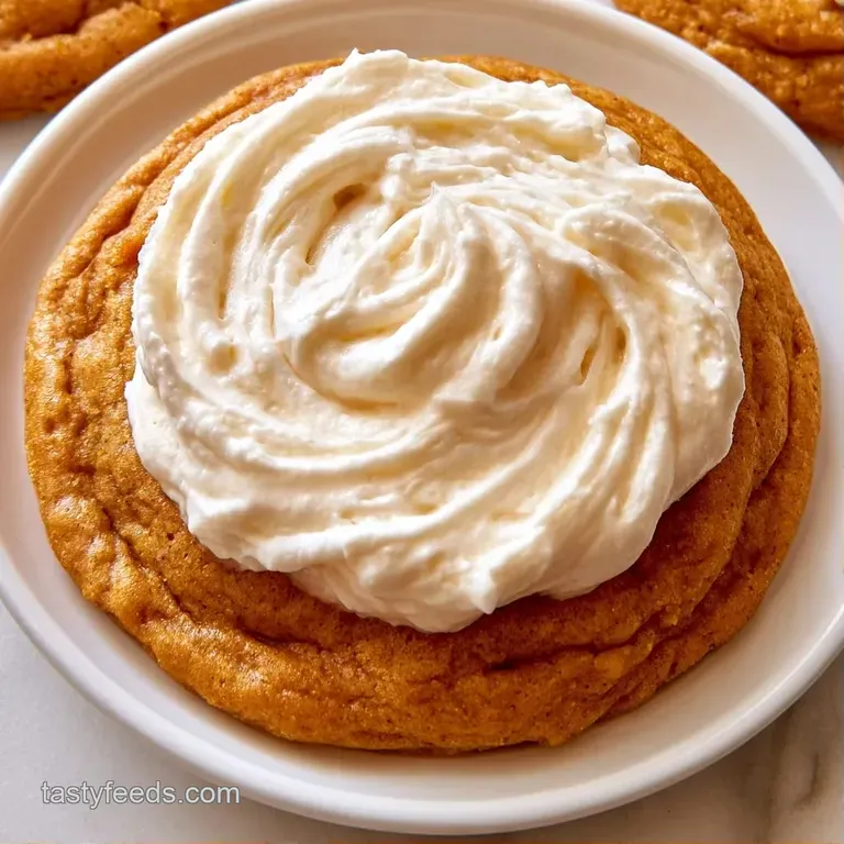 Neatly stacked orange cakes topped with creamy white frosting on a white ceramic plate beside a warm autumn leaf.