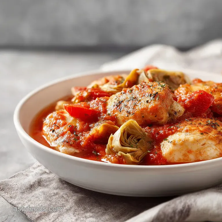 Creamy Tomato Artichoke Chicken: Whole30 and Paleo
