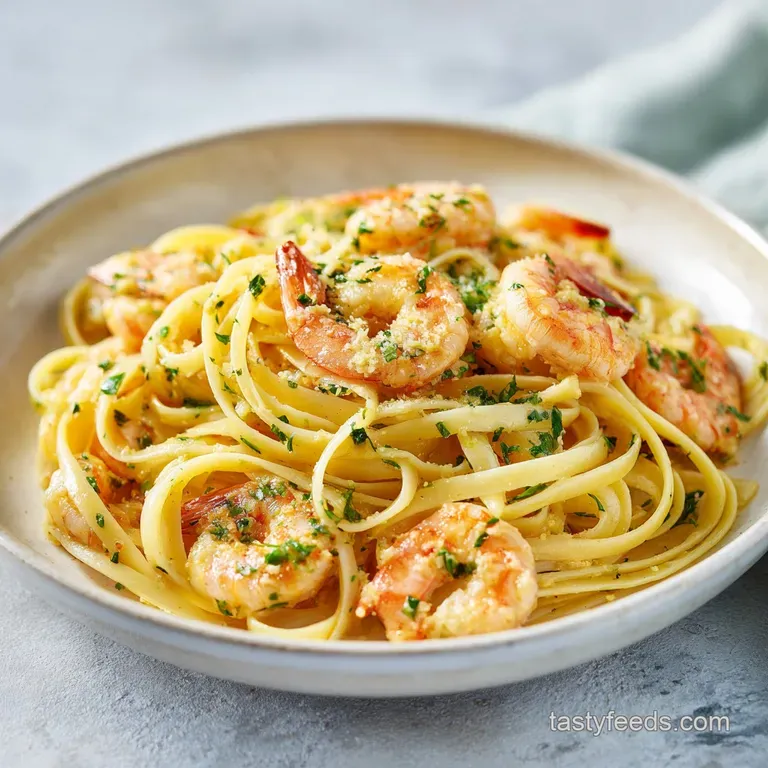 Easy Creamy Shrimp Linguine Recipe with Garlic