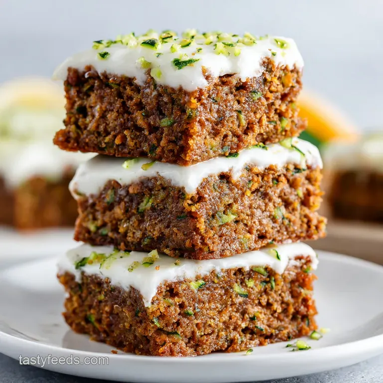 Frosted Zucchini Spice Bars with Cream Cheese Frosting