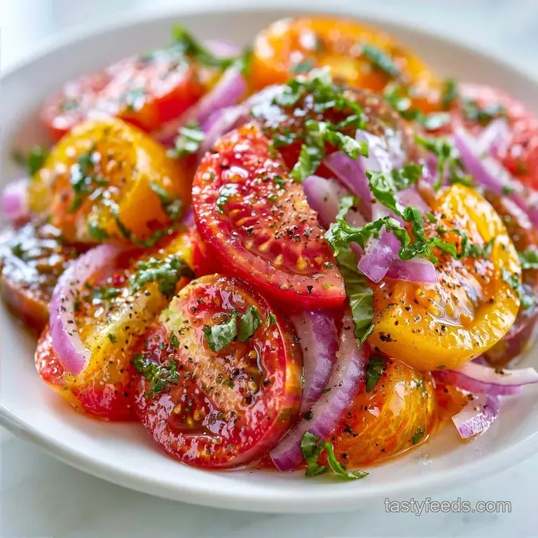 Garden Heirloom Tomato Salad with Fresh Basil