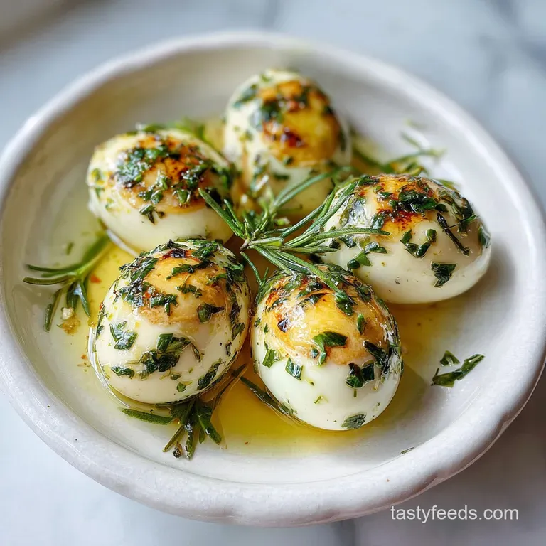 Duck Egg Recipe with Garlic and Herbs: Buttery Basted