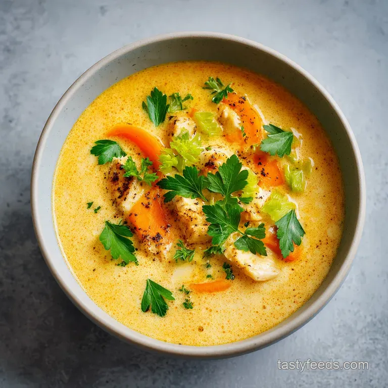 Instant Pot Healthy Chicken Pot Pie Soup with Mixed Vegetables