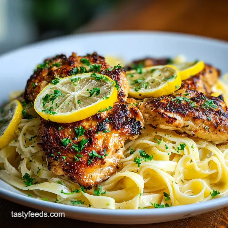 Lemon Garlic Butter Chicken with Parmesan Pasta