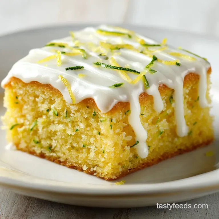 Lemon Zucchini Bars With Glaze