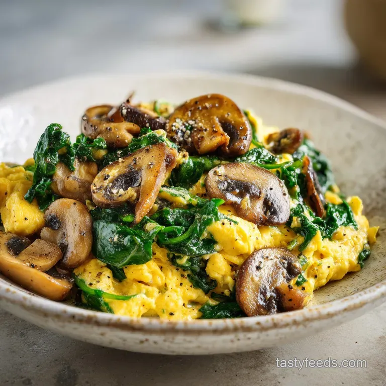 Mushroom Spinach Scrambled Eggs