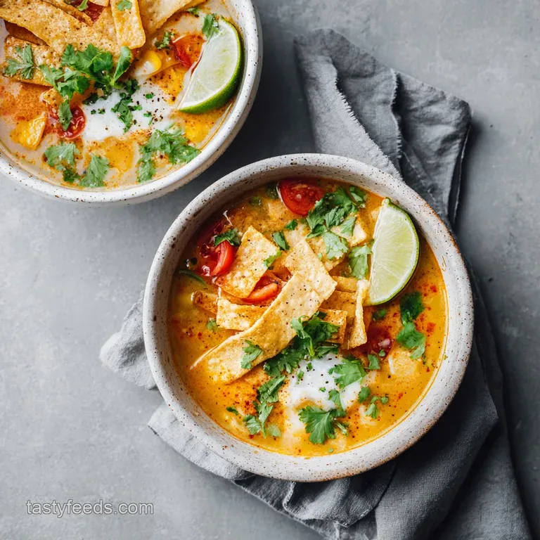 Creamy Chicken Tortilla Soup One Pot