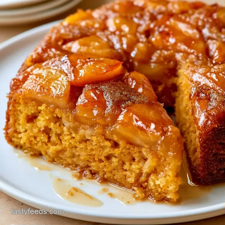 A slender slice of moist orange cake topped with creamy white frosting and a dusting of warm cinnamon spice.