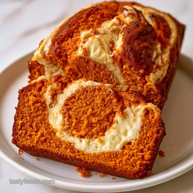 A thick slice of golden-orange cake topped with velvety white cream and a dusting of cinnamon on a white plate.