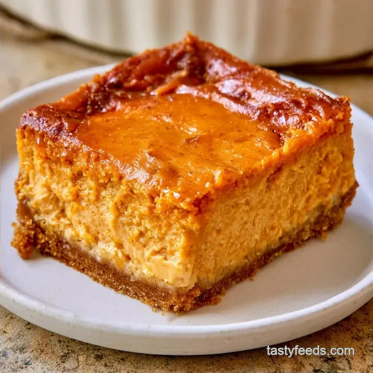 Pumpkin Cheesecake Bars with Gingersnap Crust