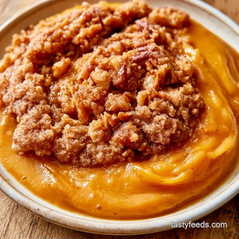 A square slice of warm orange cake topped with a creamy dollop of whipped cream and a dusting of cinnamon