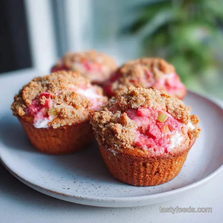 Rhubarb Muffins with Greek Yogurt