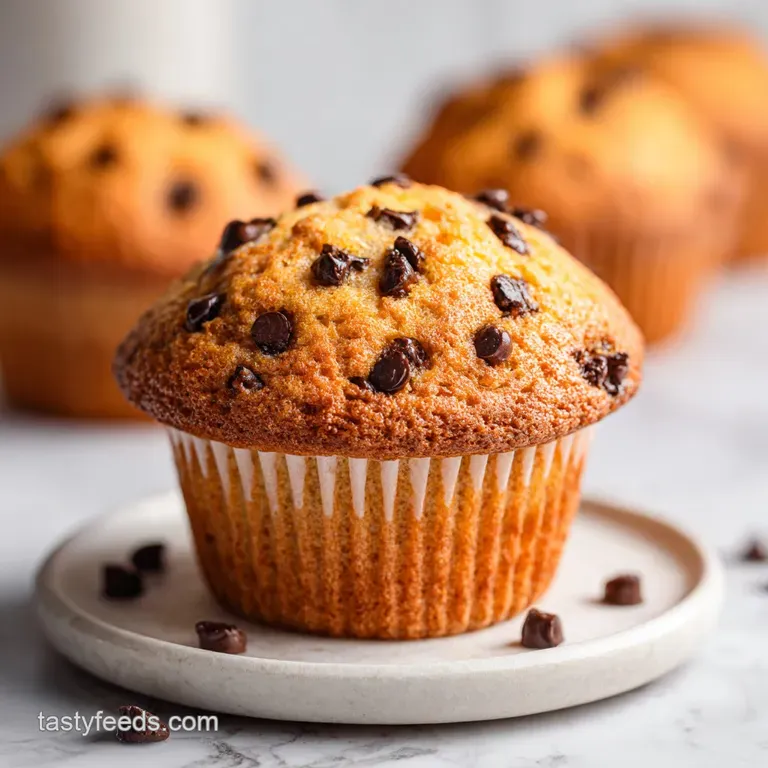 Vegan Chocolate Chip Muffins Recipe: Bakery-Style Fluffy Tops