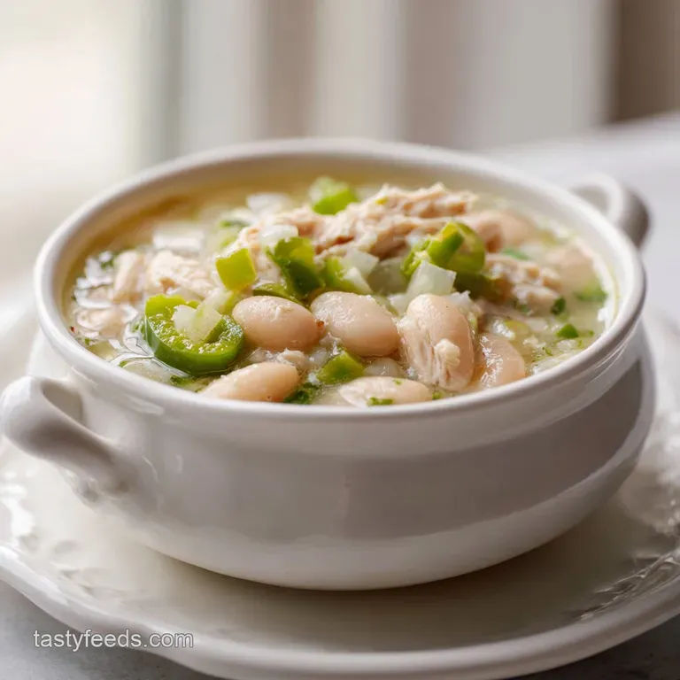 A rustic stoneware bowl of creamy white stew beside a lime wedge and a side of warm, buttery corn tortillas.