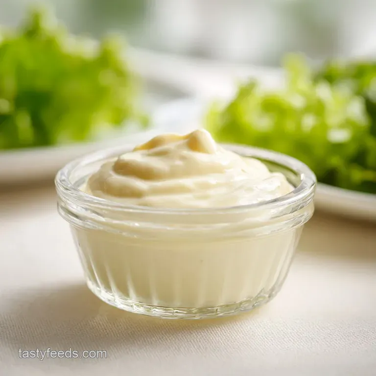 Small white ceramic bowl of creamy white herb dressing beside crisp orange carrot sticks and sliced cucumbers.